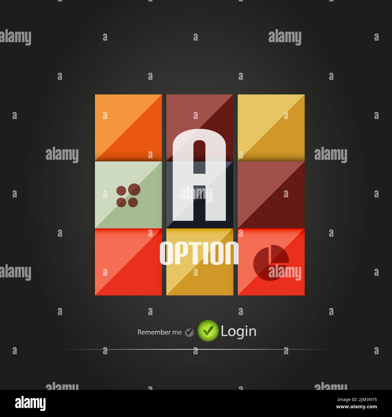 Glossy square vector option buttons for business background | numbered ...