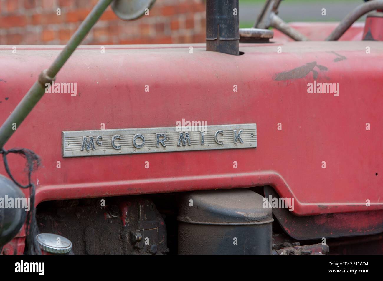 Hoogstraten, Belgium, 22nd June 2013, A vintage McCormick Deering tractor on display at a farm. High quality photo Stock Photo