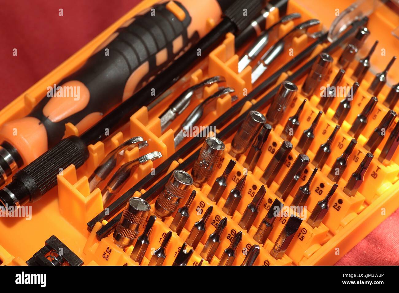 The electronics screwdriver bit set Stock Photo Alamy