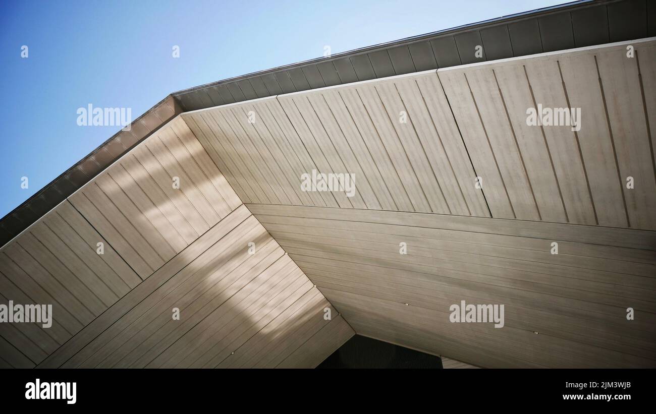 A low angle shot of the inside of the roof of Sagawa Art Museum Stock Photo