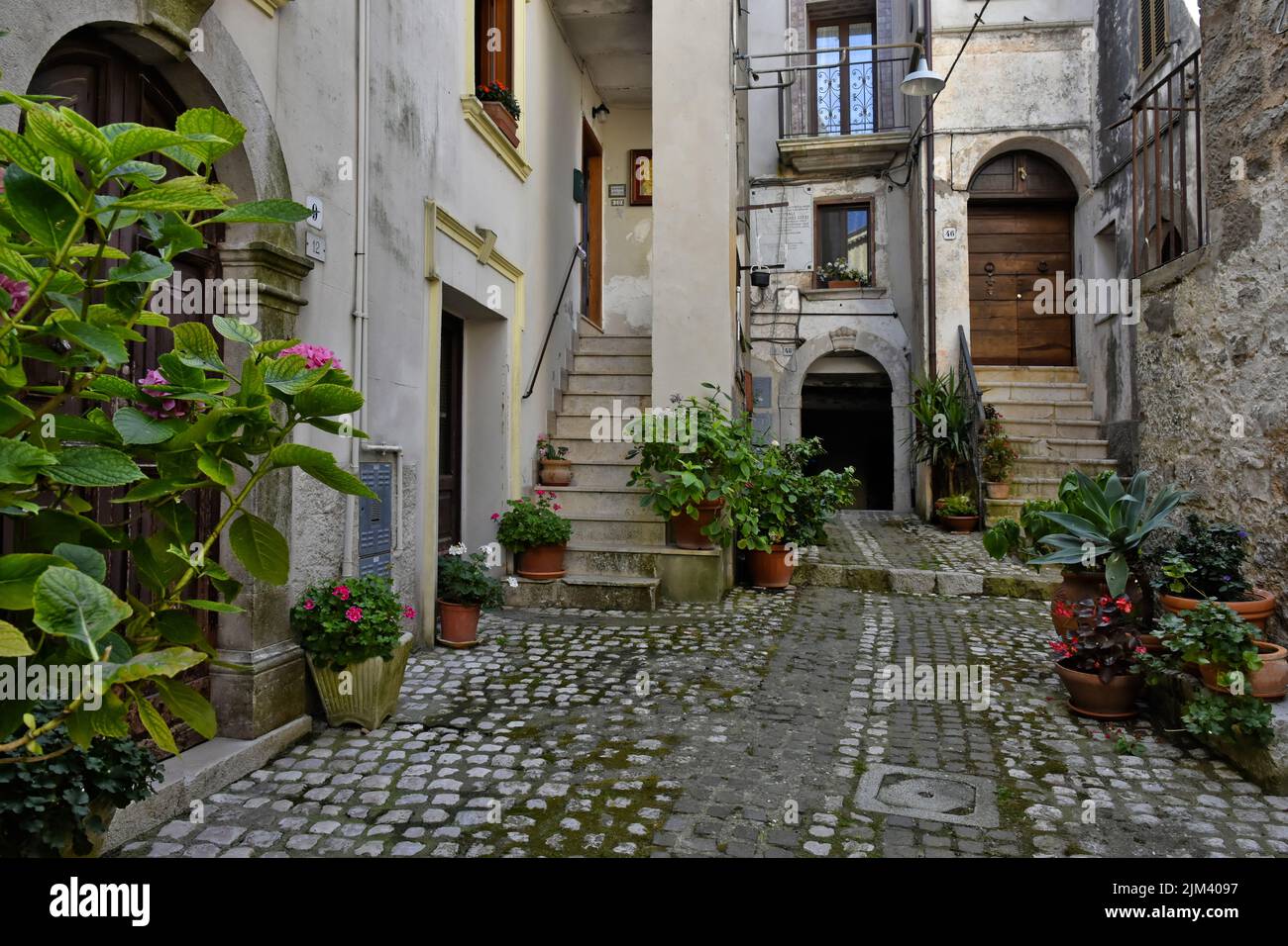 The streets of Lenola. Province of Latina, Lazio region, central Italy. Stock Photo