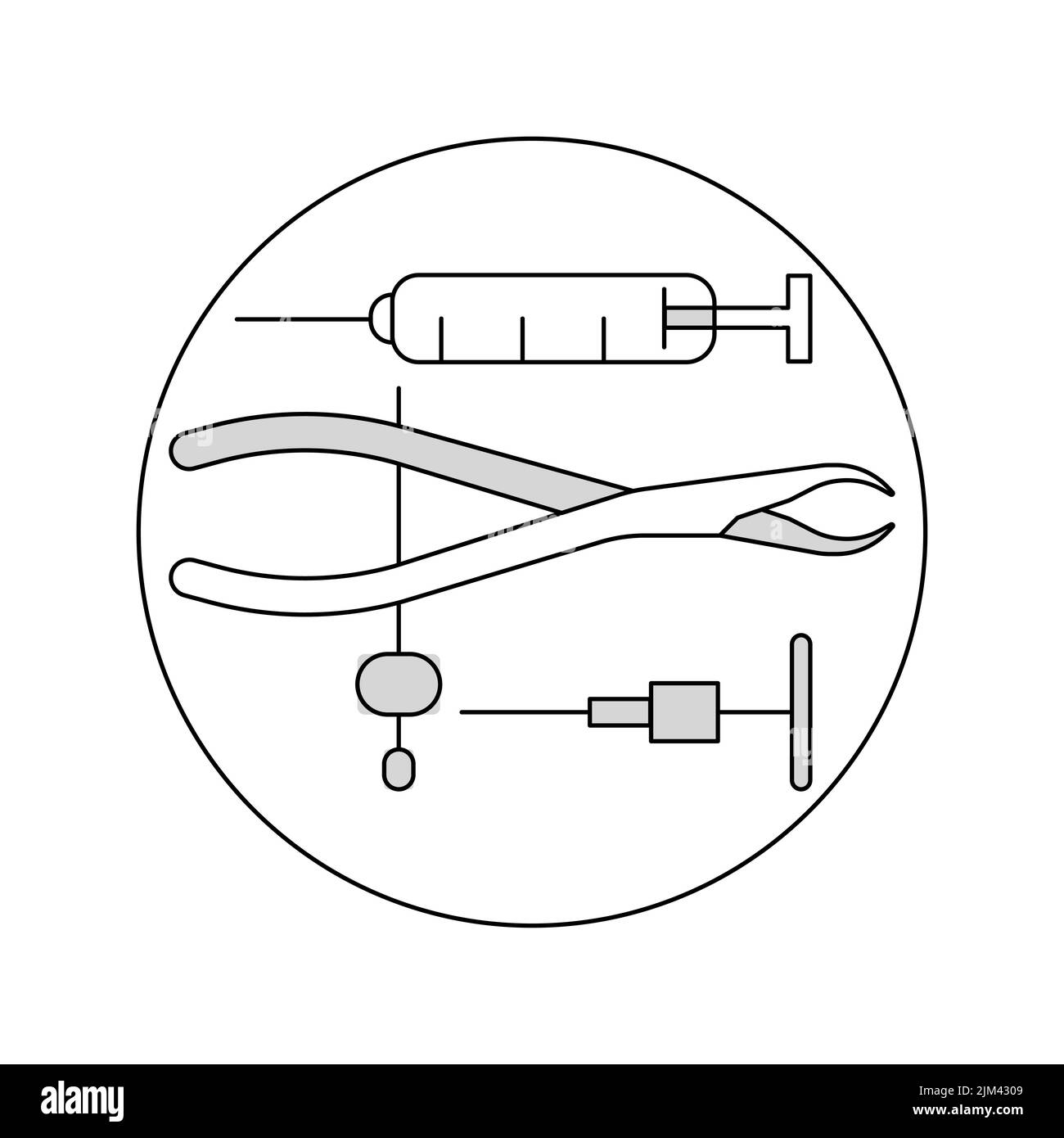 Round template health care icon, medical tools symbol, medical design ...