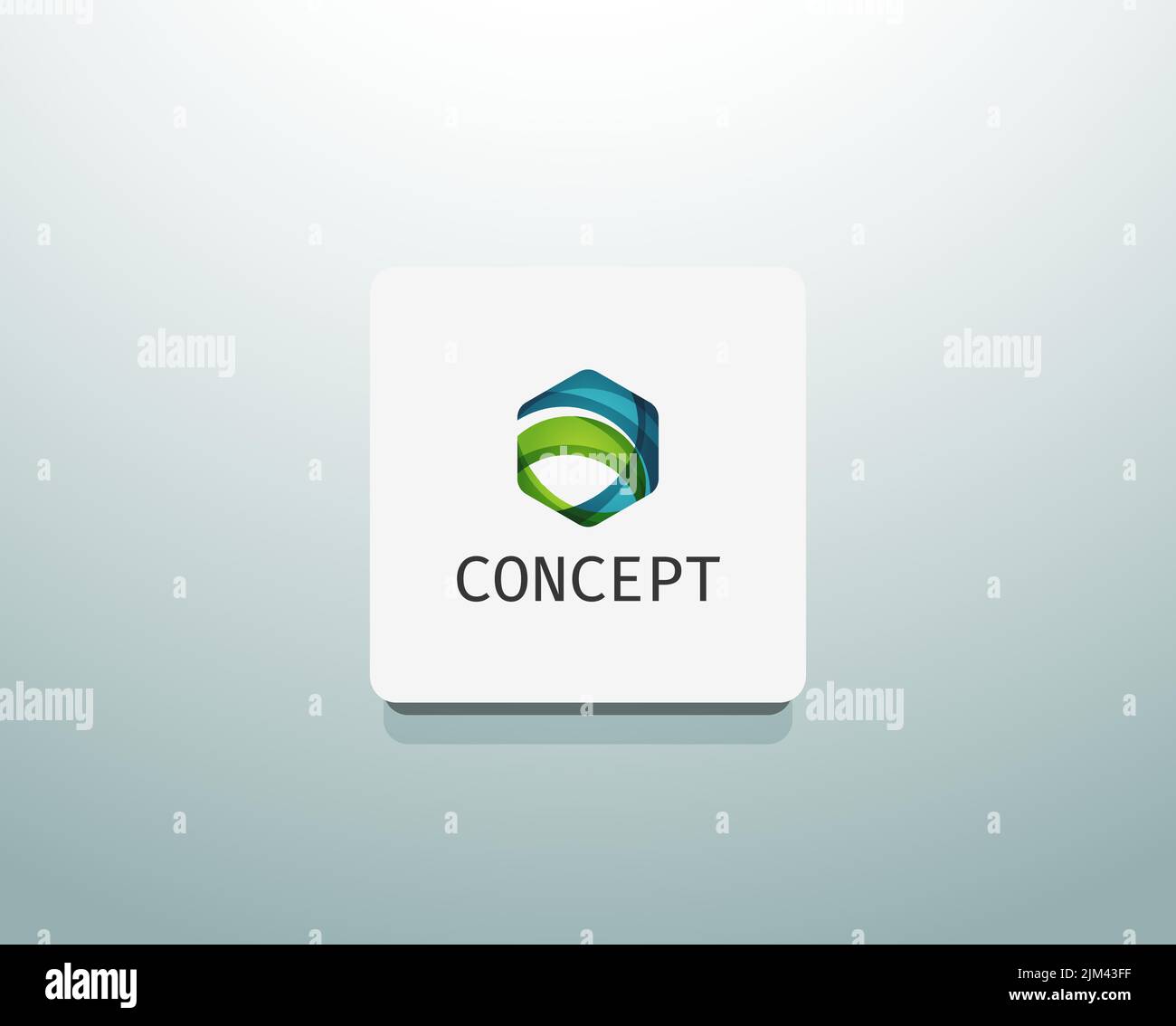 Abstract logo design, wave shape hexagon. Business concept Stock Vector