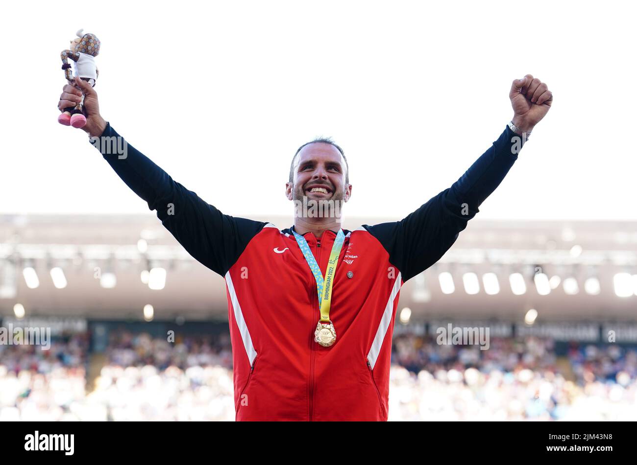 Gold medalist Wales' Aled Davies on the podium for the Men's Discus Throw F4244/6164 at