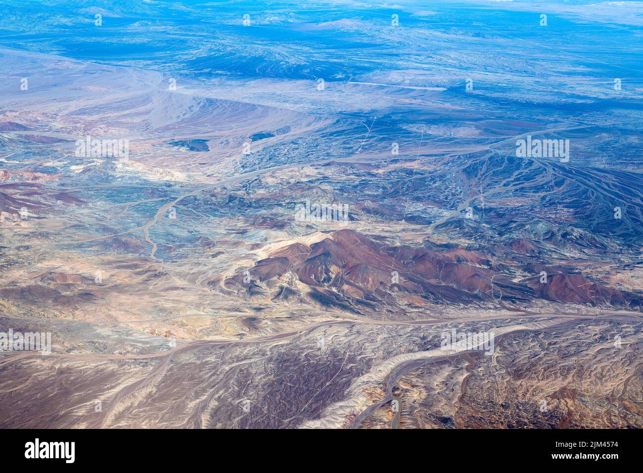 Aerial view of the highlands of the Atacama Desert, Chile Stock Photo