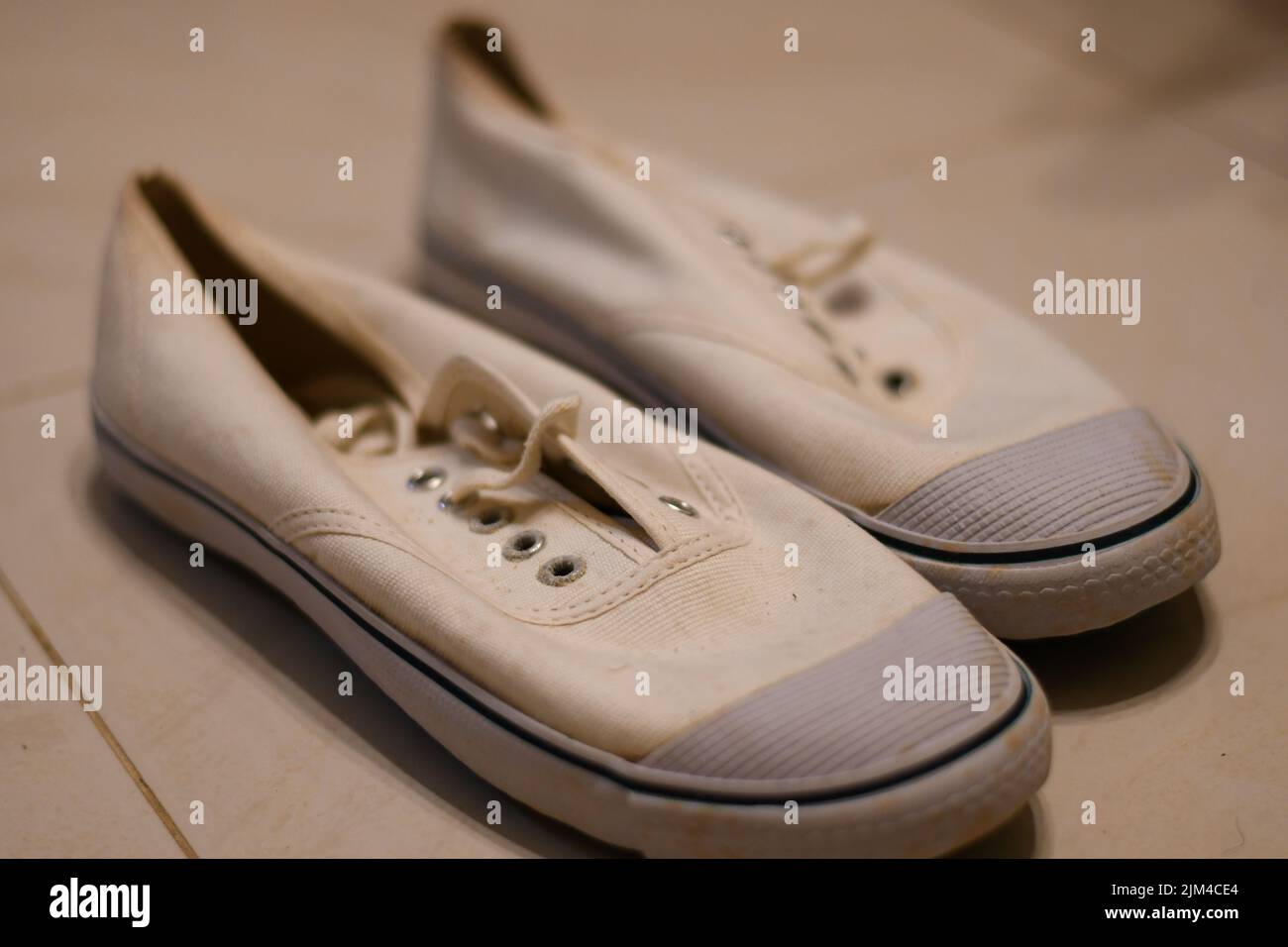 White Stars Dirty Flat Shoes main image 1