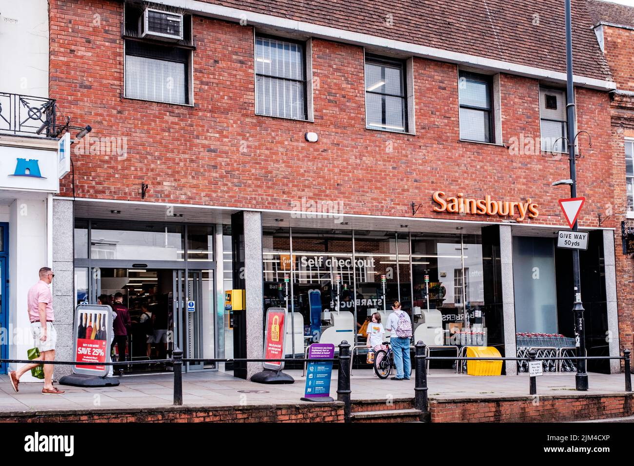 Dorking, Surrey Hills, London UK, June 30 2022, High Street Supermarket