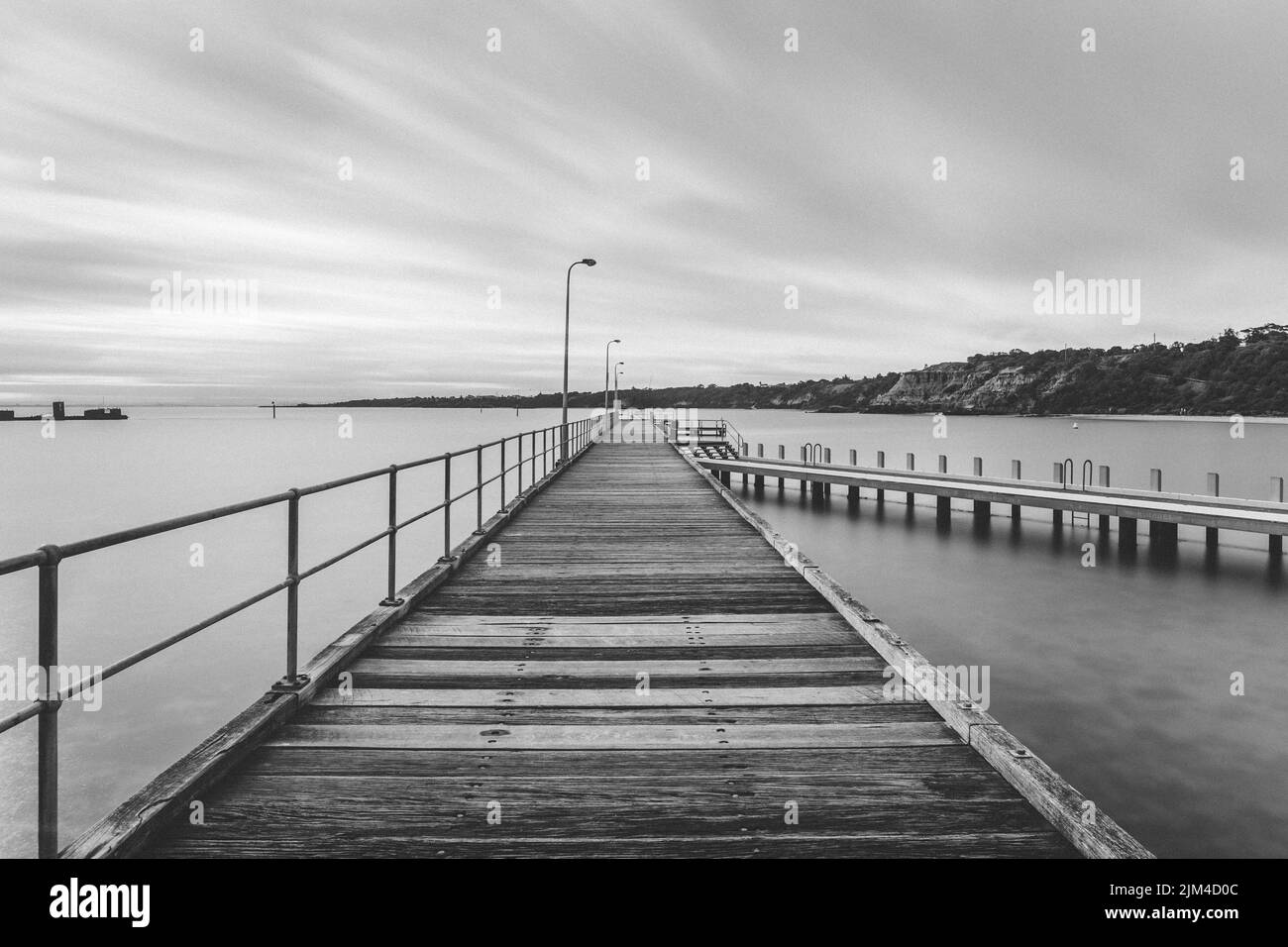 Half Moon Bay wooden structural pier in the suburb of Black Rock, in