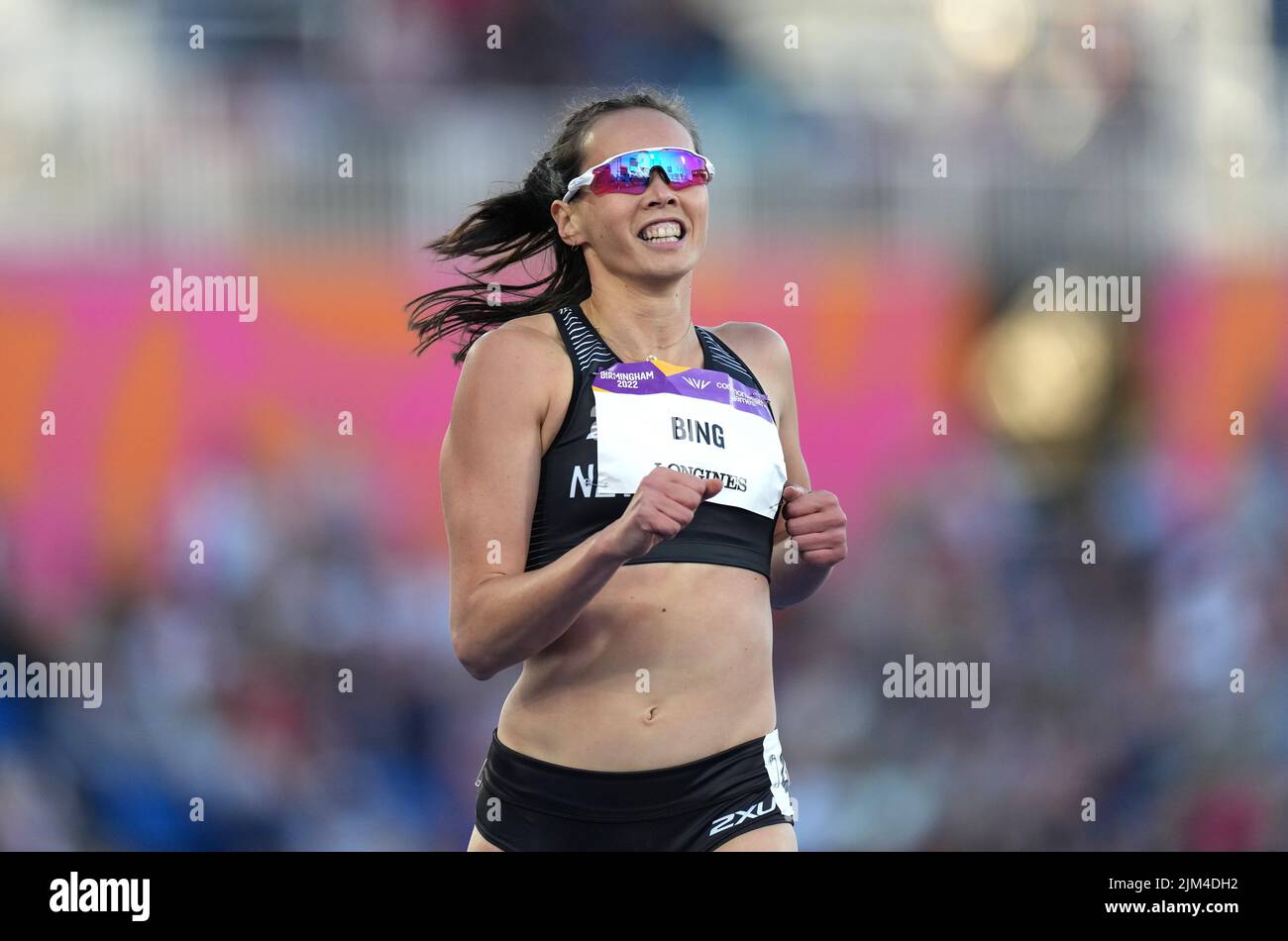 New Zealand's Portia Bing during the Women's 400m Hurdles Round 1 Heat 1 at Alexander Stadium on day seven of the 2022 Commonwealth Games in Birmingham. Picture date: Thursday August 4, 2022. Stock Photo
