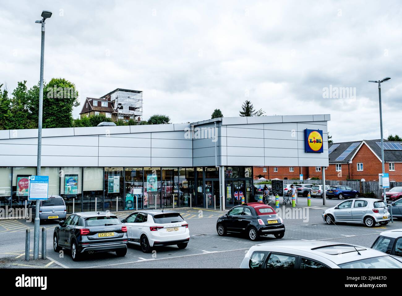 Dorking, Surrey Hills, London UK, June 30 2022, Lidl Low Cost Food And Drink Retail Supermarket Stock Photo