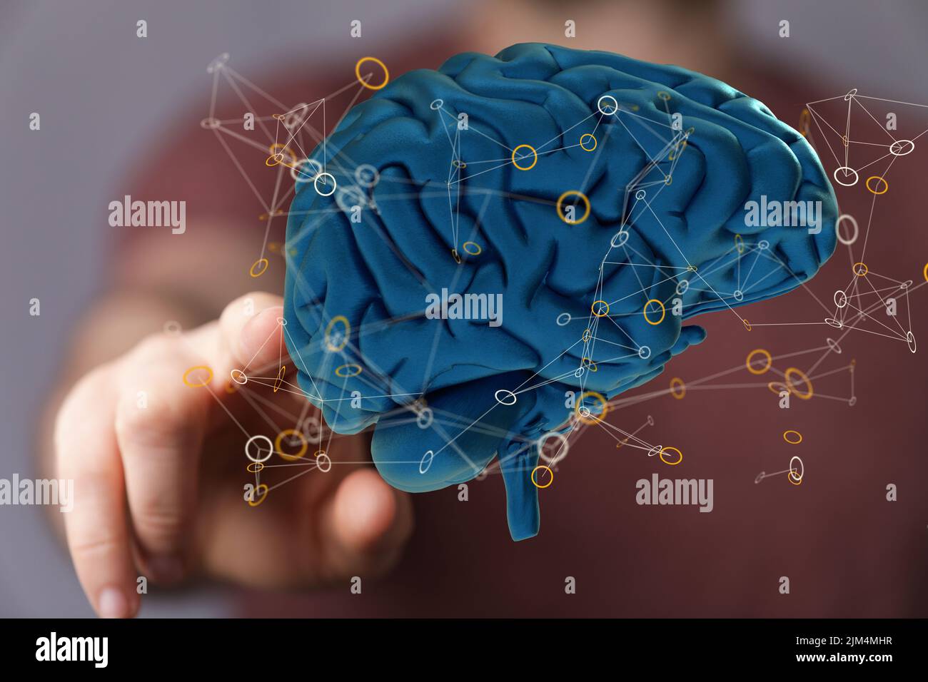 Floating holographic 3d brain hi-res stock photography and images - Alamy