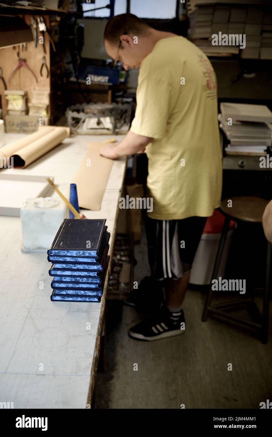 bookbinding in Belgrade, Serbia Stock Photo Alamy