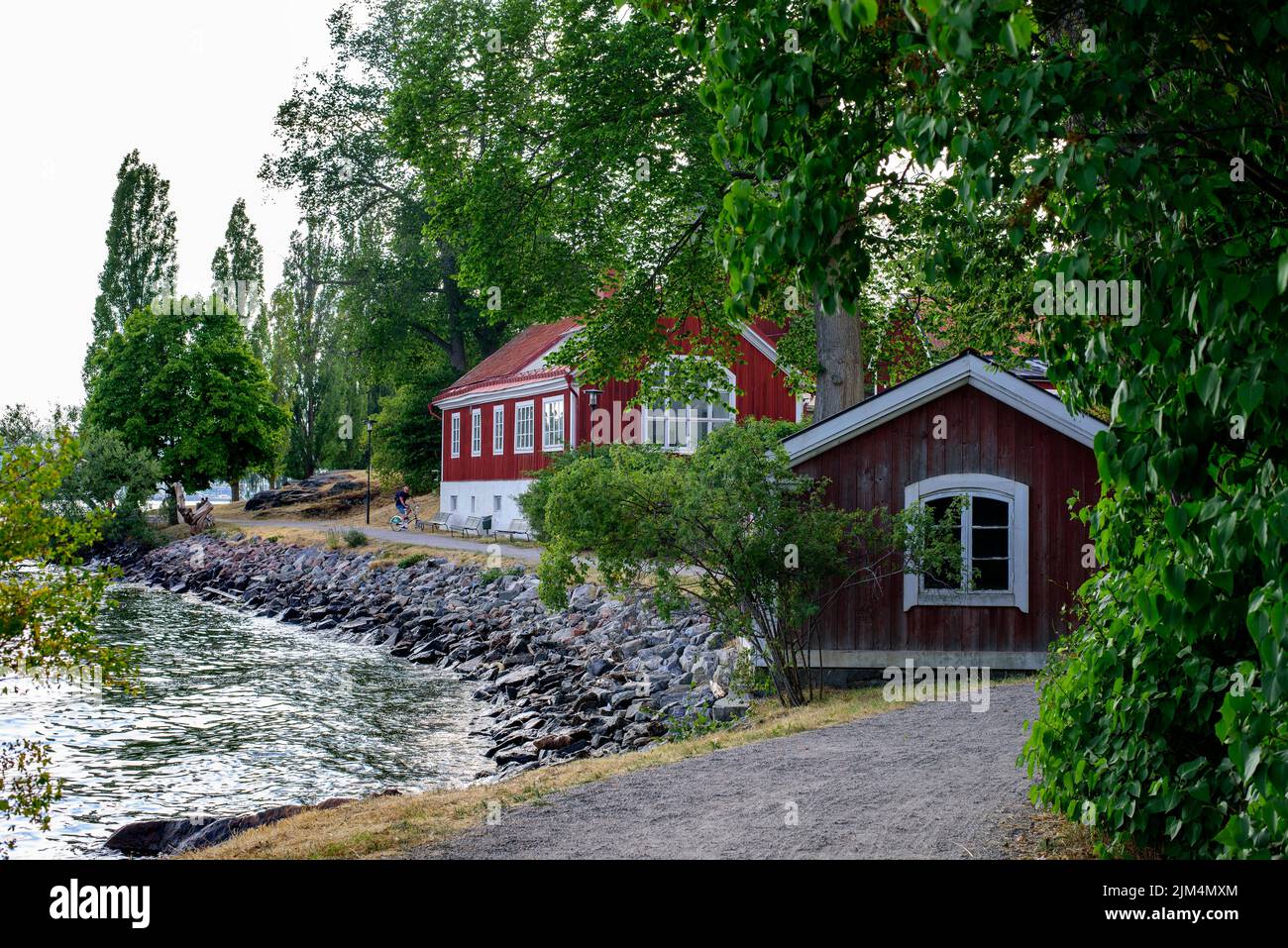 Traditional wooden red house in Sweden Stock Photo - Alamy