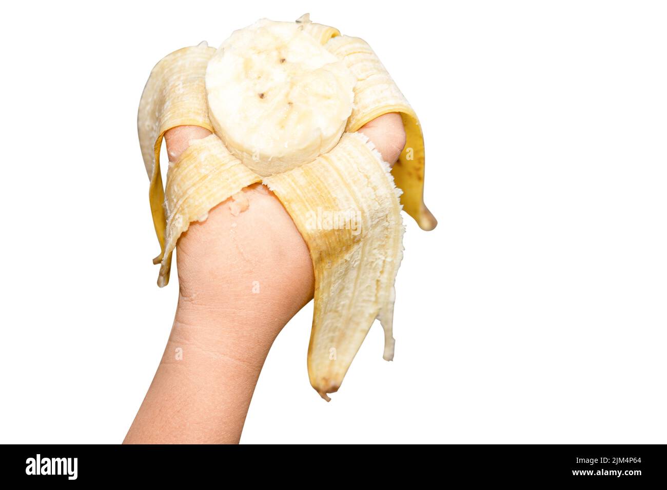 Person holding a banana in the hand Stock Photo Alamy