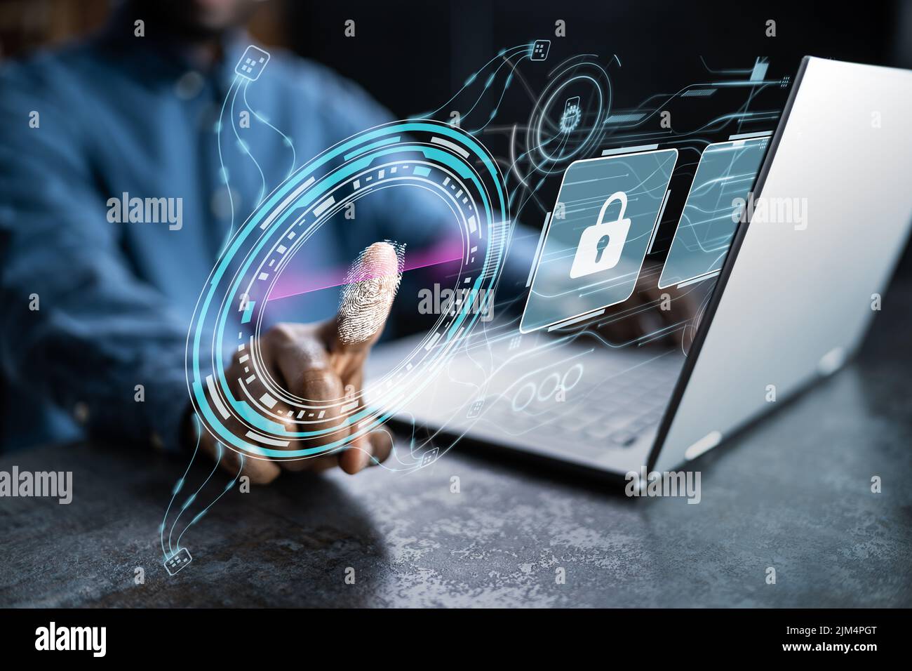 Information Technology Access Security. Business Network Touch Stock Photo