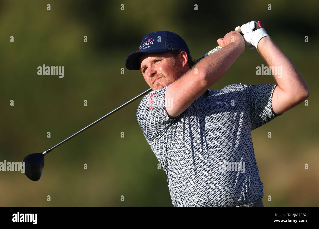 England’s Eddie Pepperell during day one of the Cazoo Wales Open at the Celtic Manor Resort in Newport, Wales. Picture date: Thursday August 4, 2022. Stock Photo