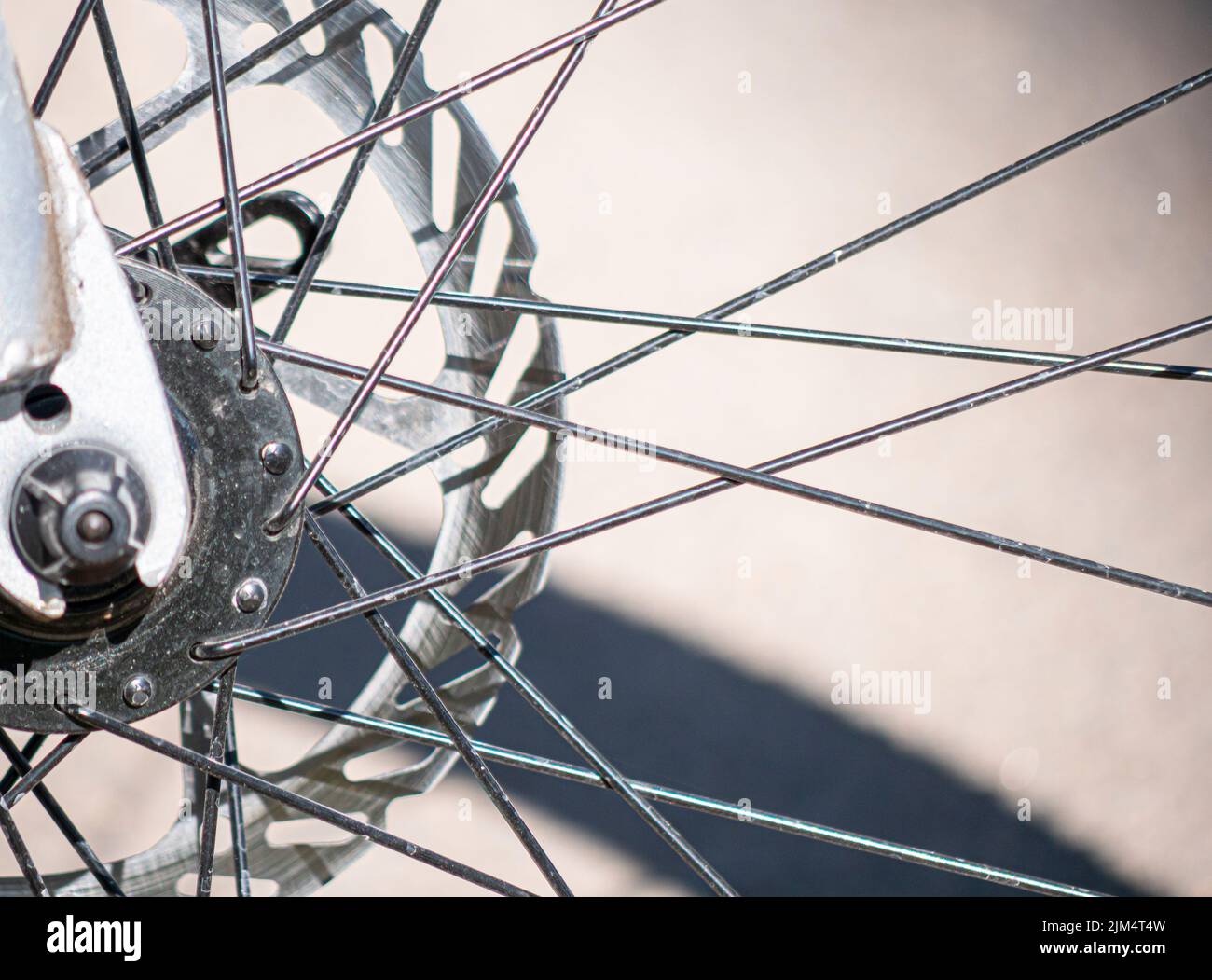 A closeup shot of the metal beams connecting the mechanism details of a