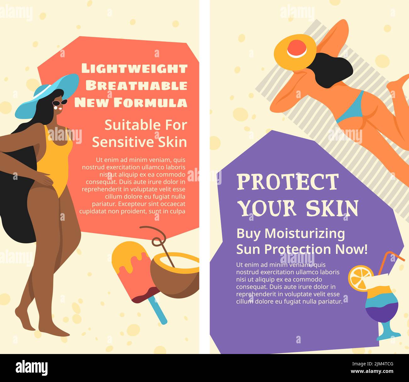 Protect your skin from sun, moisturizing lotion Stock Vector Image