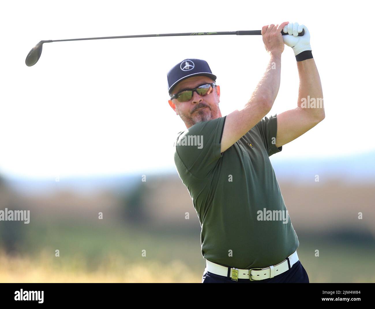 Finland's Mikko Korhonen during day one of the Cazoo Wales Open at the Celtic Manor Resort in Newport, Wales. Picture date: Thursday August 4, 2022. Stock Photo