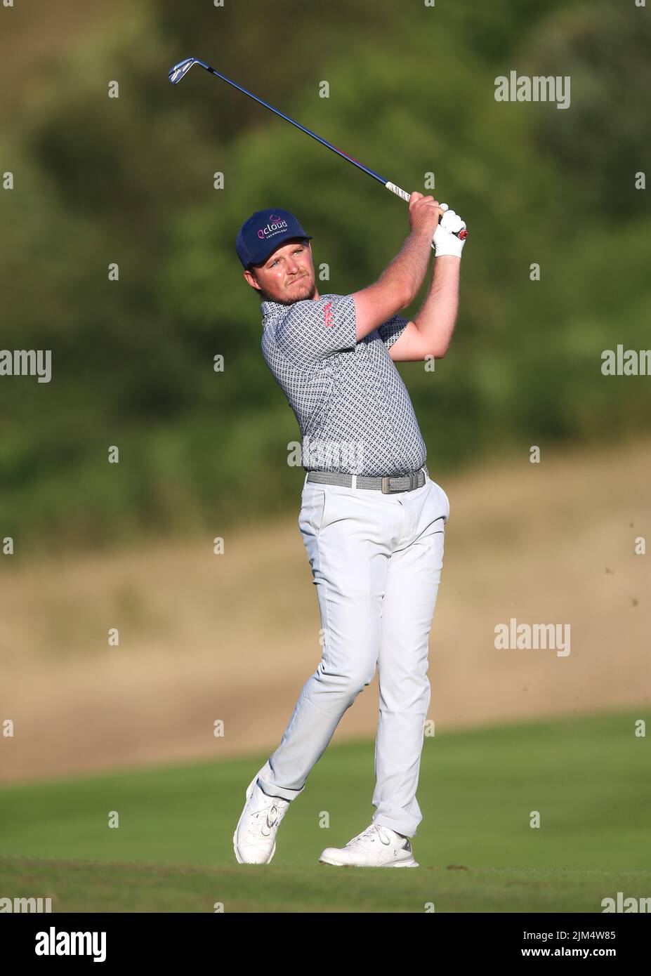 England's Eddie Pepperell during day one of the Cazoo Wales Open at the Celtic Manor Resort in Newport, Wales. Picture date: Thursday August 4, 2022. Stock Photo
