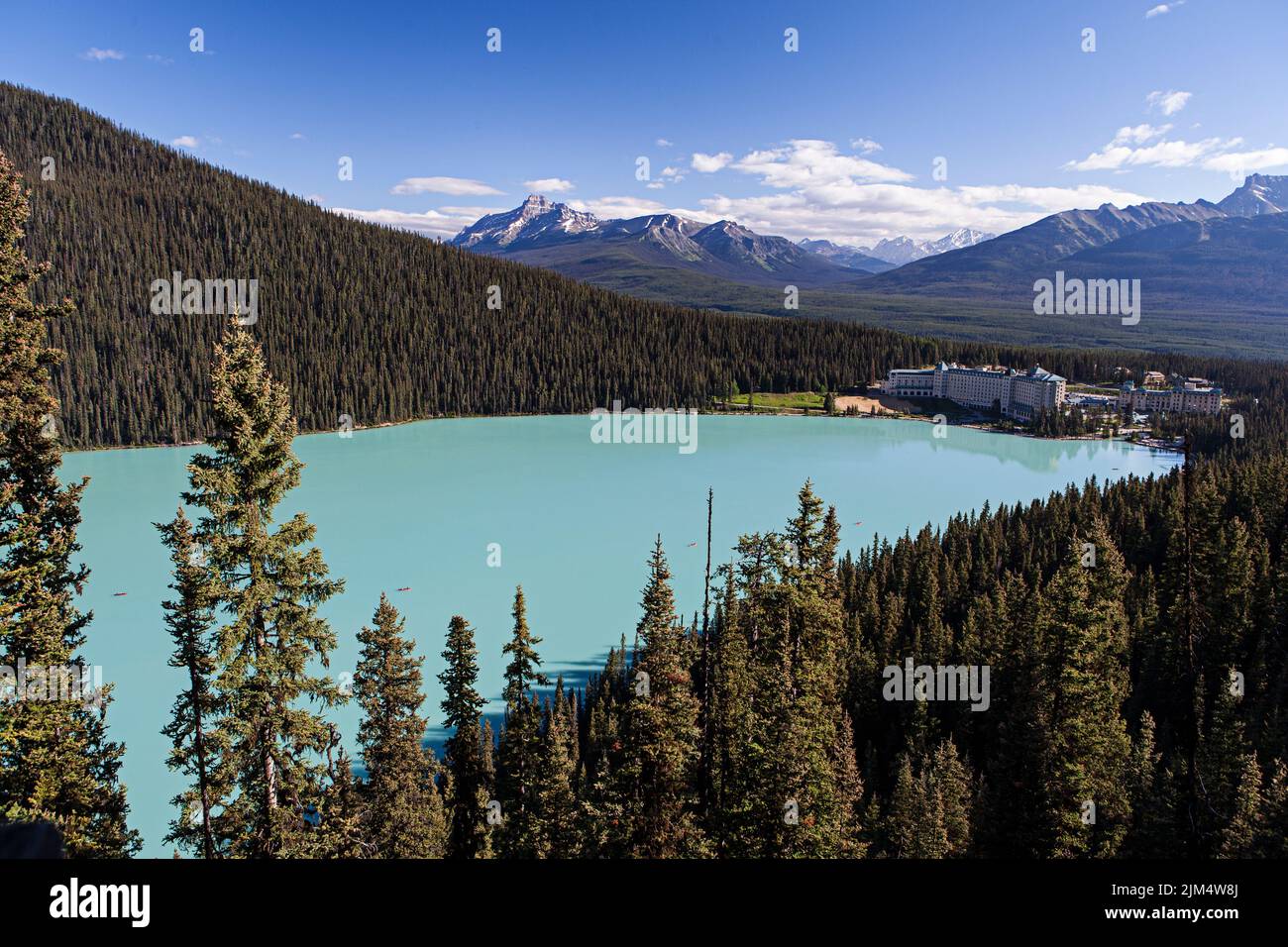 Lake Louise in Banff National Park Stock Photo