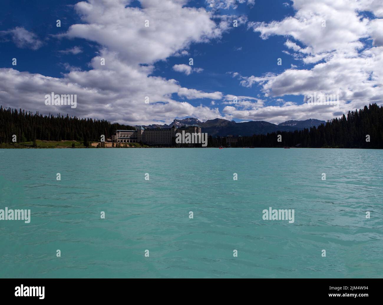 Lake Louise in Banff National Park Stock Photo