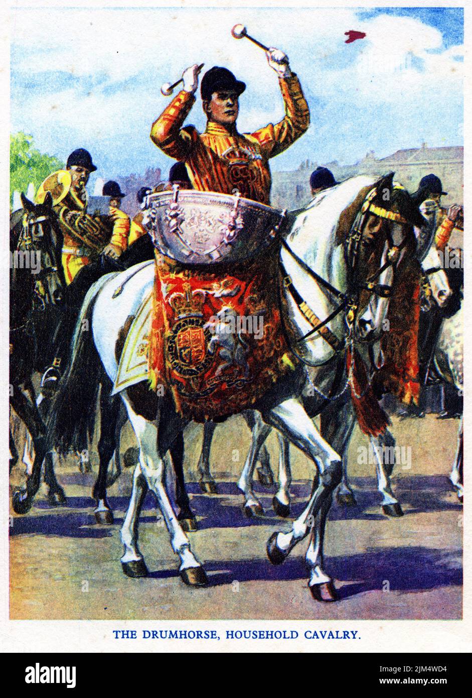 The drumhorse of the Household Cavalry, published early 1900s Stock Photo