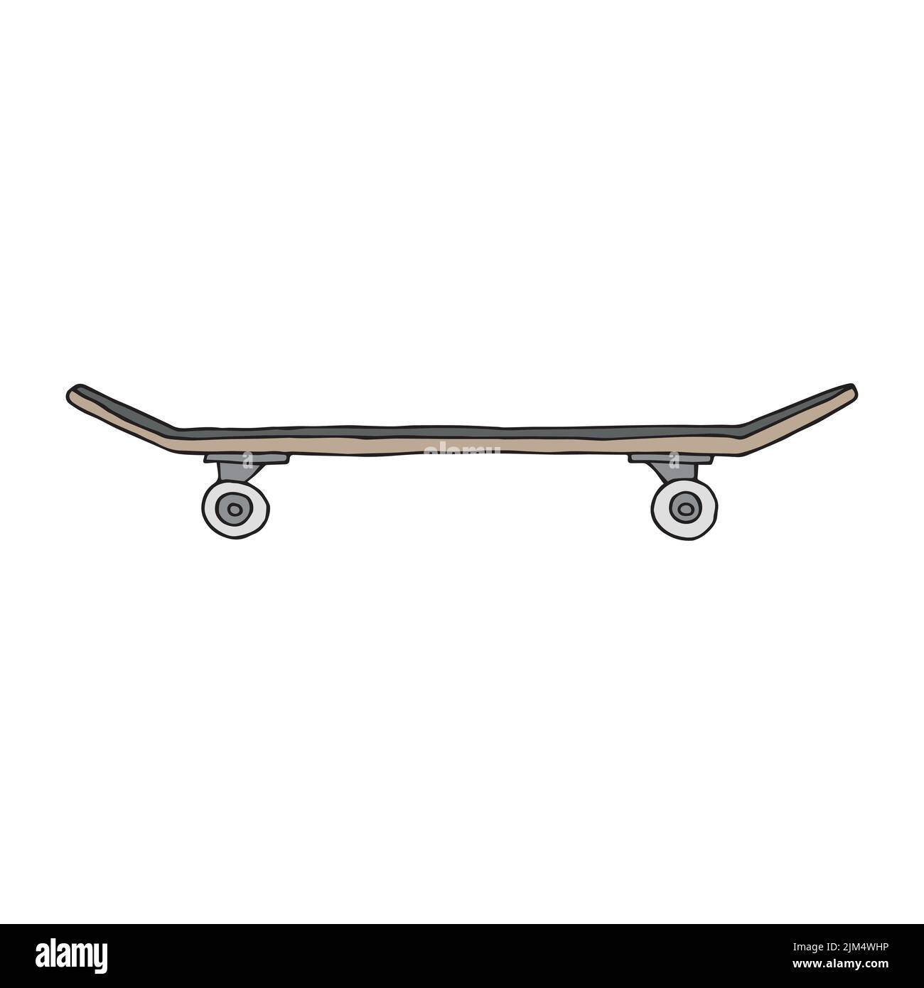 Vector hand drawn doodle sketch colored skateboard isolated on white background Stock Vector