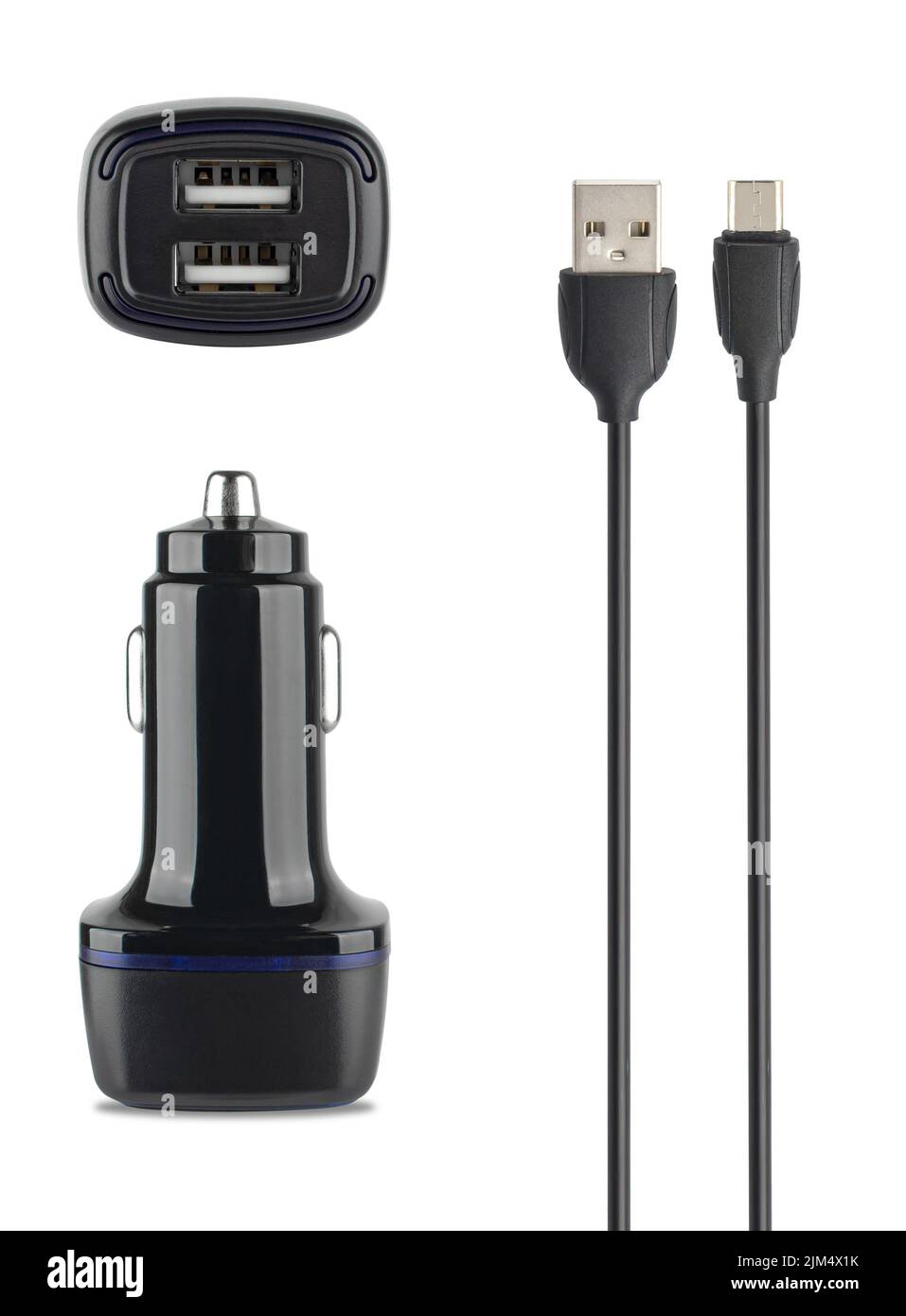 power adapter for the phone from the cigarette lighter, isolated on a