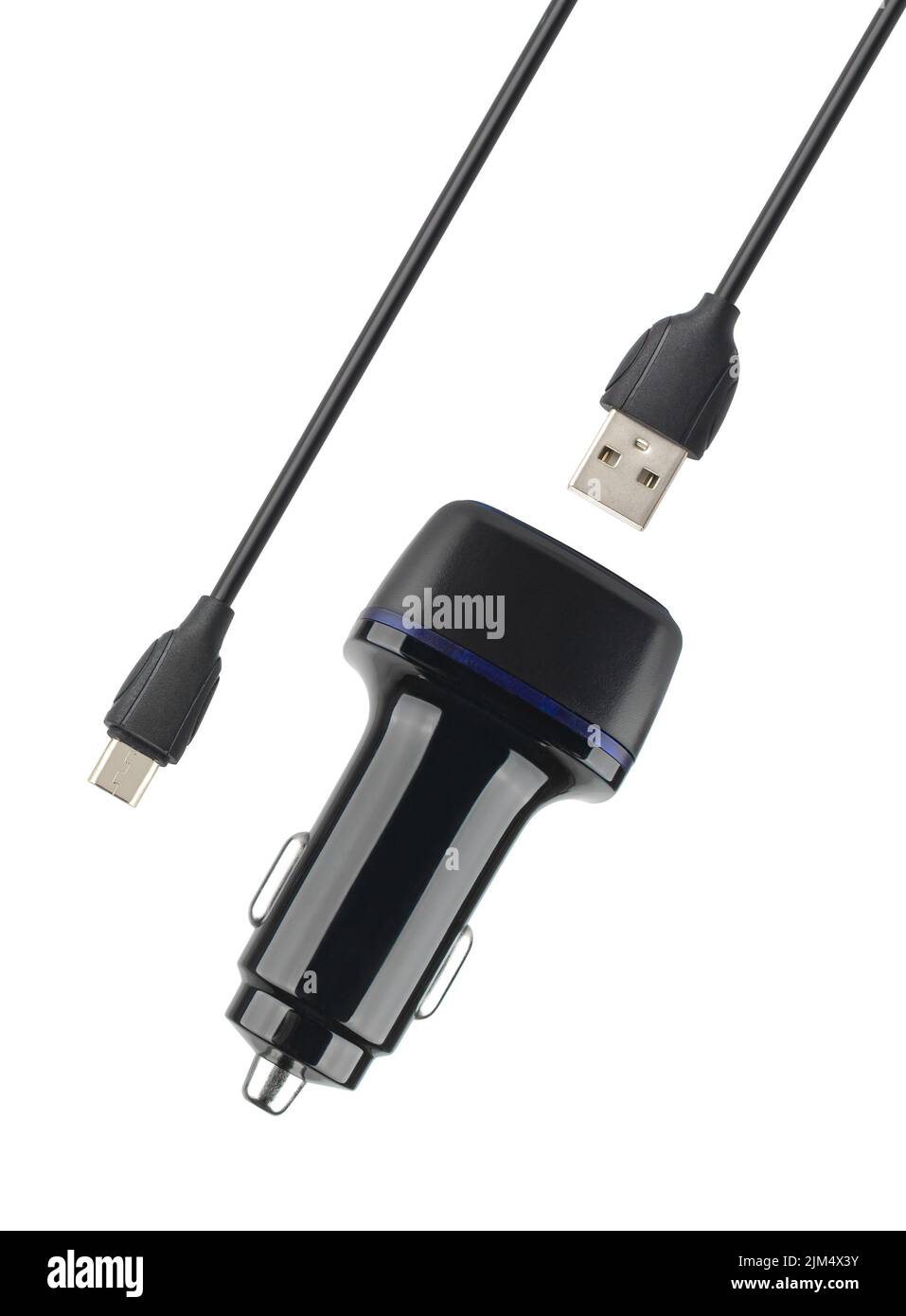 power adapter for the phone from the cigarette lighter, isolated on a