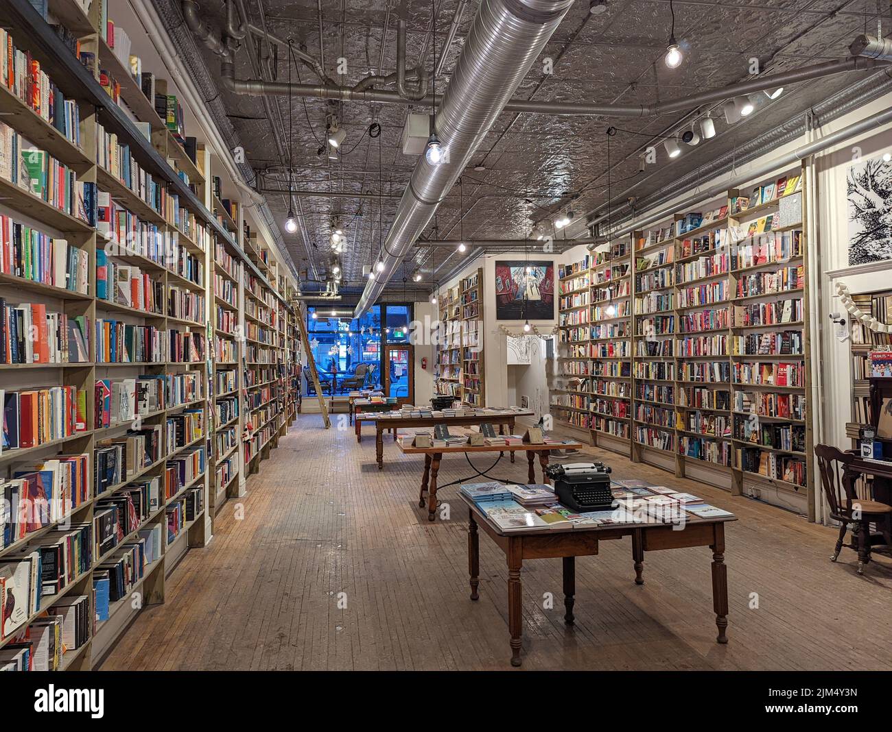 The interior of The Next Page Bookstore, showcases some of Calgary's