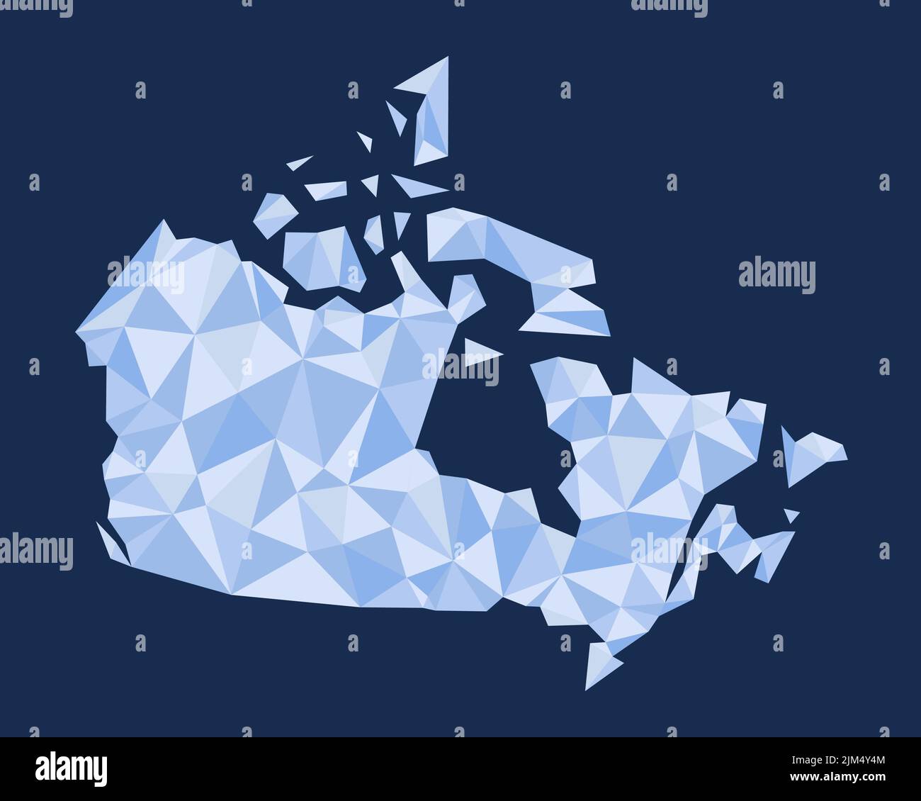 Canada polygon map. Low poly trendy style vector map of Canada. Stock Vector