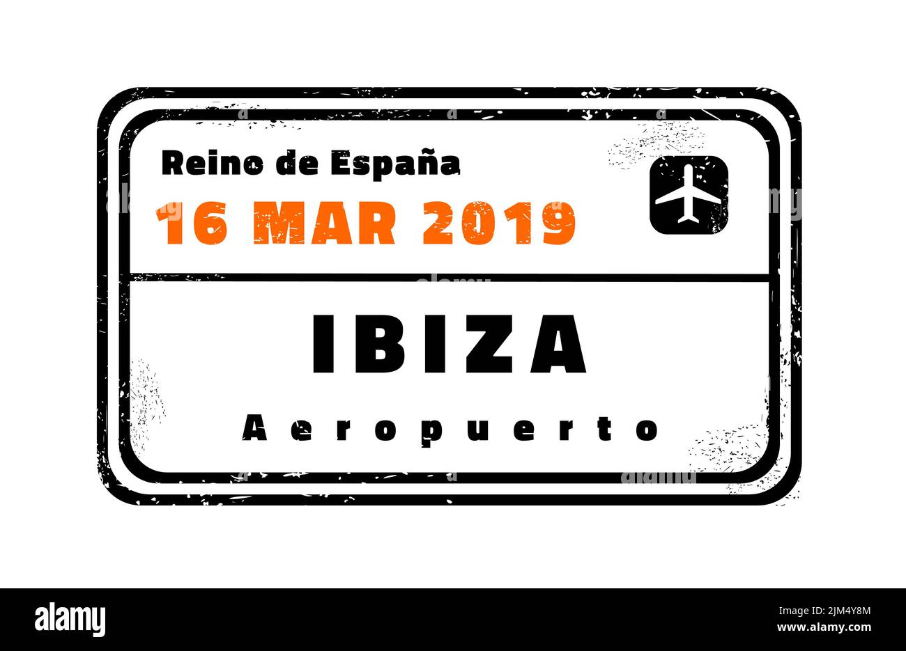 Ibiza passport stamp. Novelty vector travel stamp with island destination in Spain. Stock Vector