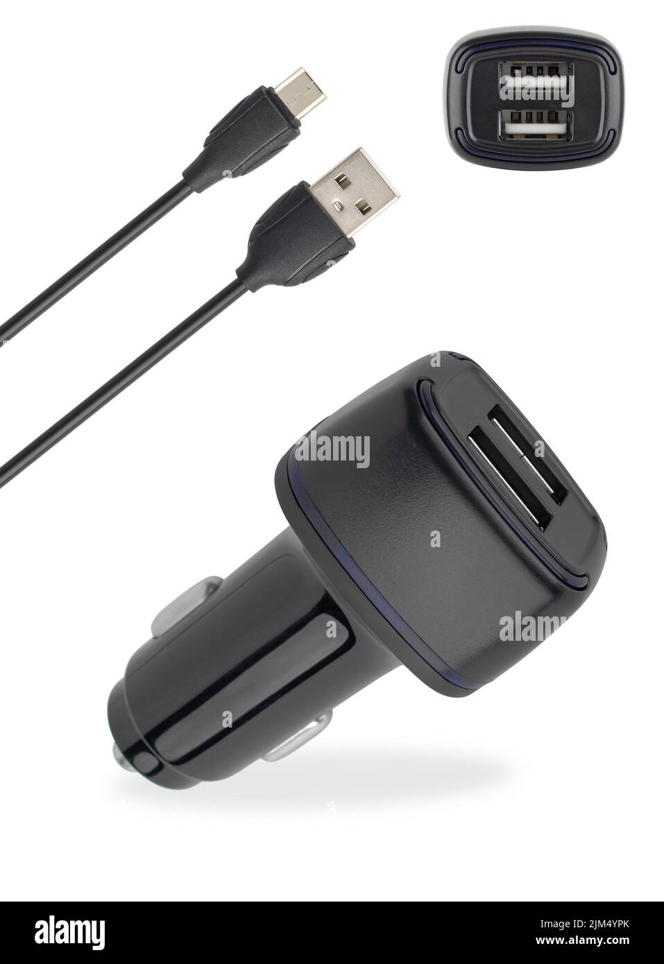 power adapter for the phone from the cigarette lighter, isolated on a