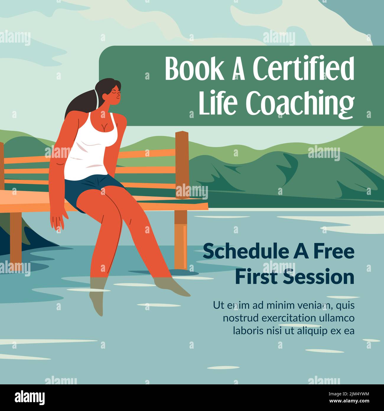 Book certified life coaching, schedule session Stock Vector
