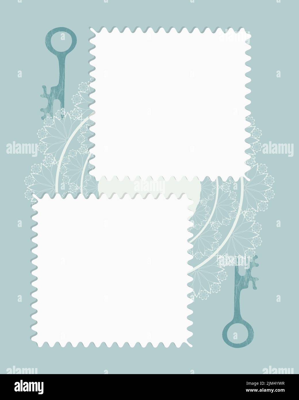 Photobook Collage frame lace key stamp. Vector Stock Vector Image & Art Alamy