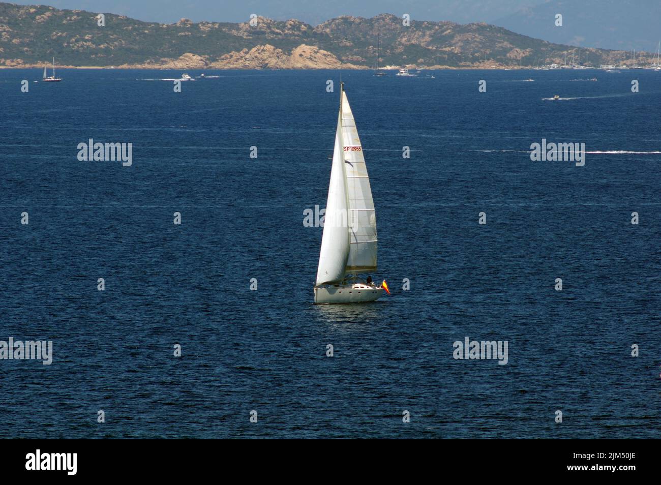Boat's traffic in the La Maddalena archipelago, Sardinia, Italy Stock Photo