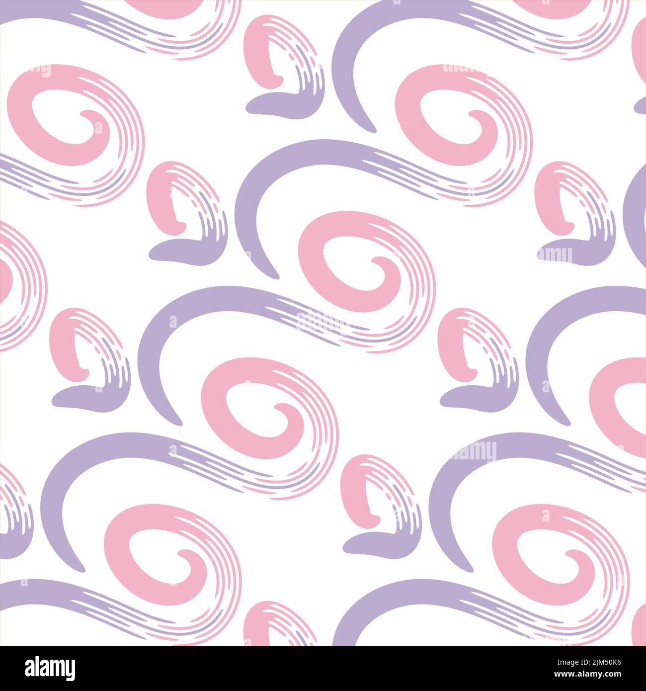 seamless doodle pattern, paint strokes, soft pink and purple Stock Vector