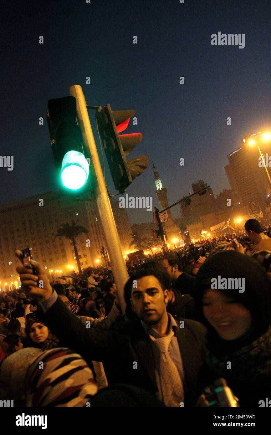 Cairo, Egypt. The Arab Spring Revolution, from 2011, which overthrew the regime of President Hosni Mubarak. Stock Photo