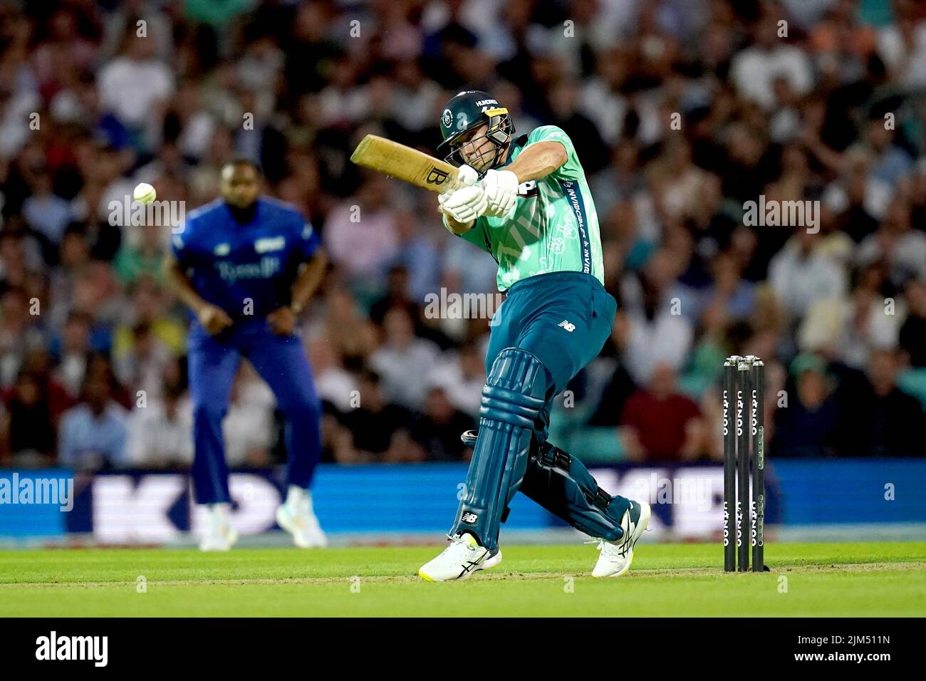 Oval Invincible's Hilton Cartwright batting during The Hundred match at The Kia Oval, London. Picture date: Thursday August 4, 2022. Stock Photo