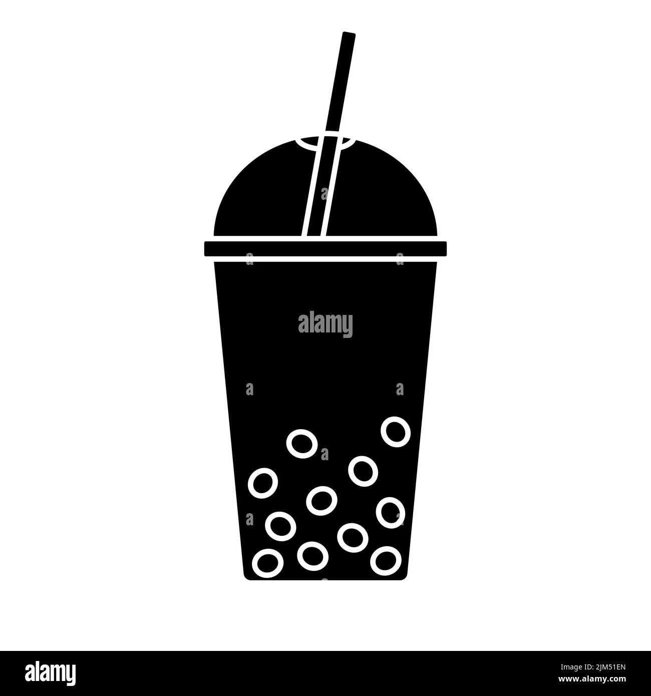 Vector flat boba bubble tea isolated on white background Stock Vector