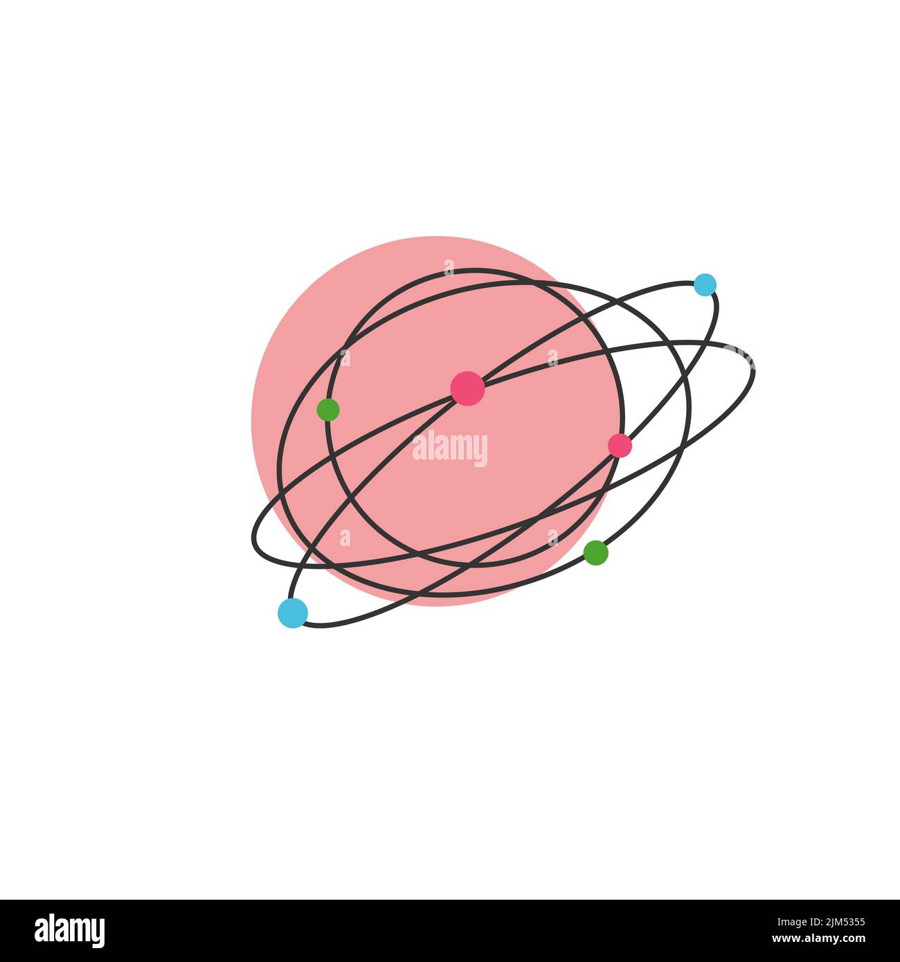 Orbit logo, cosmos and planet round icon. Universe pictogram, world symbol. Networking logotype Stock Vector