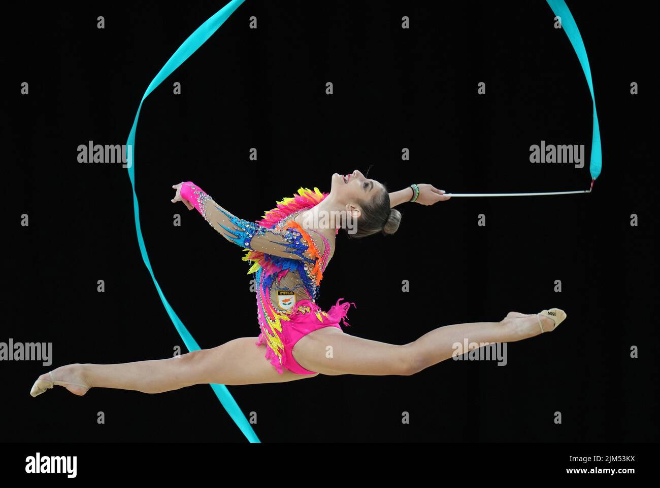 Cyprus' Neofyta Mavrikiou during Rhythmic Gymnastics, Team Final and