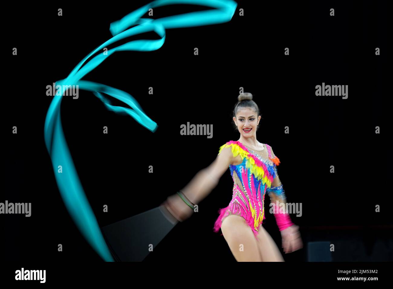 Cyprus' Neofyta Mavrikiou during Rhythmic Gymnastics, Team Final and