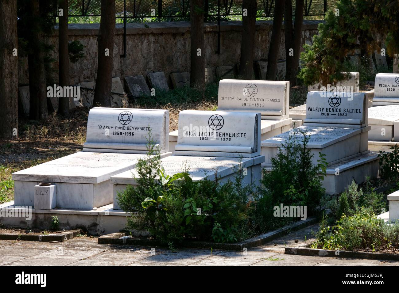 New Jewish graveyard, Εβραϊκό Νεκροταφείο, Thessaloniki, Macedonia, North-Eastern Greece Stock Photo