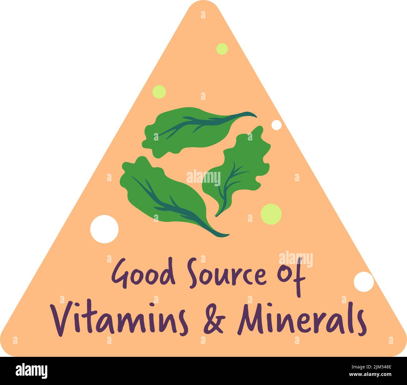 Good source of vitamins and minerals, food label Stock Vector Image