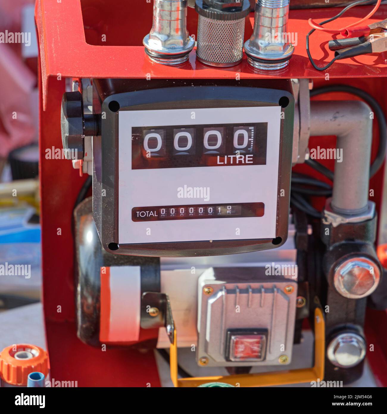 Electric Fuel Pump With Litres and Total Counters Stock Photo Alamy