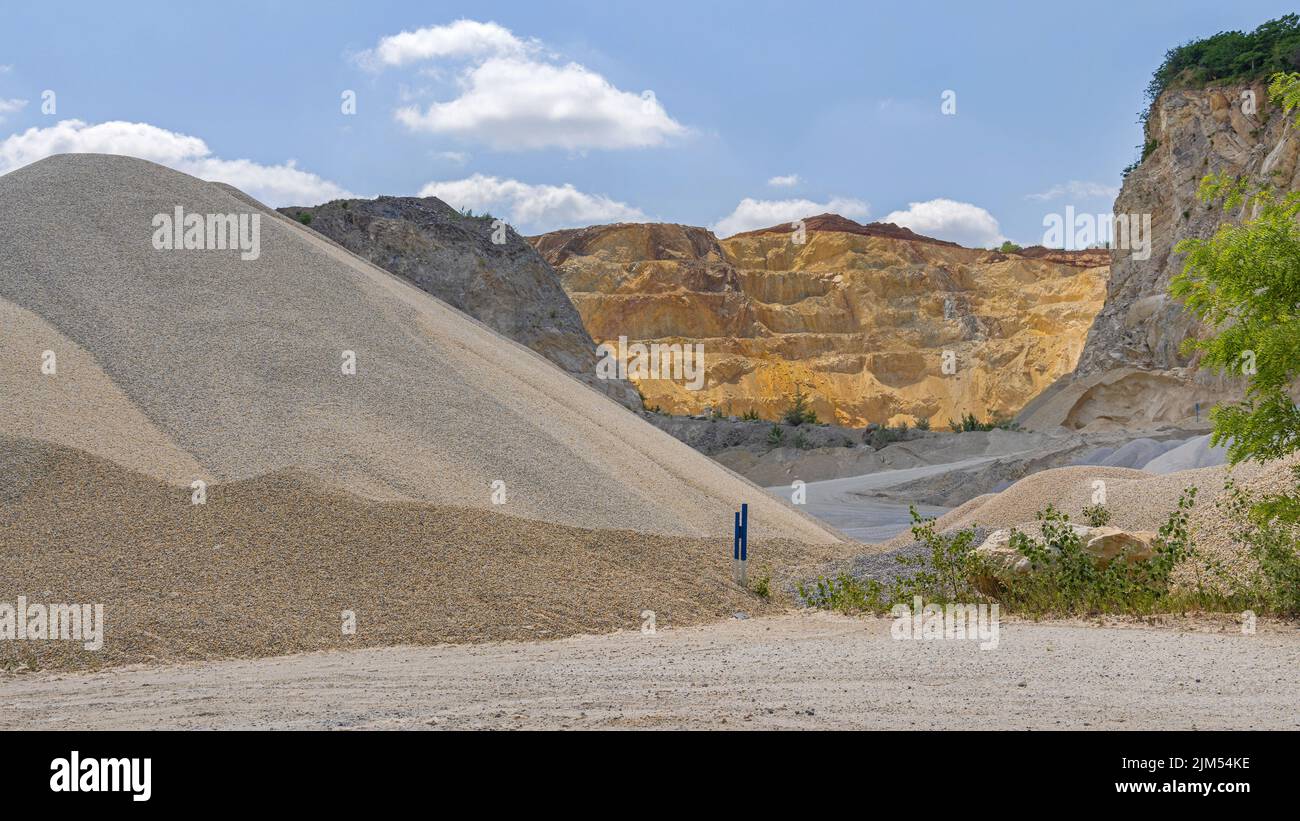 Open Quarry Mine Location Rocky Hill Material Stock Photo