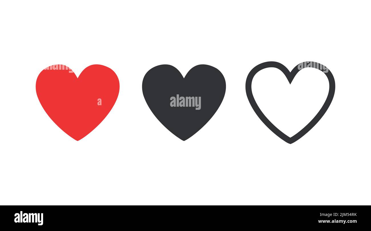 Vector heart set. Heart shapes collection. Simple vector hearts Stock ...