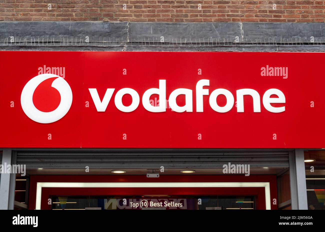 Vodafone sign on Liverpool shop Stock Photo